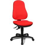 Czerwone Krzesła biurowe z regulacją wysokości z tworzywa sztucznego marki Topstar 