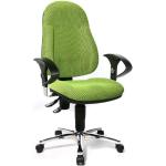 Zielone Krzesła z podłokietnikami tapicerowane z tkaniny marki Topstar 