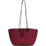 Czerwone Shopper bags damskie eleganckie marki Max Mara 