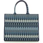 Niebieskie Shopper bags z tkaniny marki FURLA 