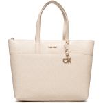Przecenione Beżowe Shopper bags damskie marki Calvin Klein 