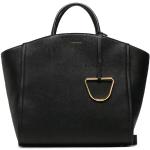 Czarne Shopper bags damskie z gładkiej skóry marki Coccinelle 