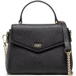 Przecenione Czarne Torebki na ramię damskie z gładkiej skóry marki DKNY | Donna Karan 