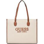Beżowe Shopper bags damskie marki Guess 