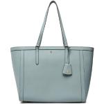 Niebieskie Shopper bags damskie ze skóry marki Ralph Lauren 