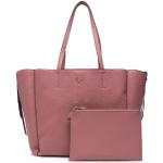 Przecenione Różowe Shopper bags damskie z gładkiej skóry marki Michael Kors MICHAEL 
