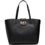 Przecenione Czarne Shopper bags damskie z gładkiej skóry marki Michael Kors MICHAEL 