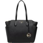 Czarne Shopper bags damskie ze skóry marki Michael Kors MICHAEL 