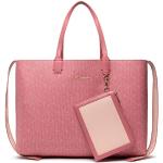 Przecenione Różowe Shopper bags damskie marki Tommy Hilfiger 