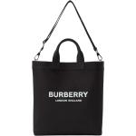 Czarne Shopper bags plecione eleganckie płócienne marki Burberry 