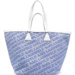 Niebieskie Shopper bags damskie eleganckie marki Karl Lagerfeld 
