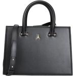 Czarne Shopper bags eleganckie ze skóry marki Patrizia Pepe 