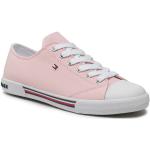 Przecenione Różowe Niskie sneakersy damskie marki Tommy Hilfiger w rozmiarze 38 