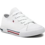 Przecenione Białe Niskie sneakersy damskie marki Tommy Hilfiger w rozmiarze 29 