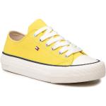 Przecenione Żółte Niskie sneakersy damskie marki Tommy Hilfiger w rozmiarze 35 