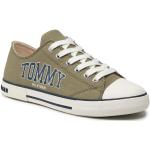 Przecenione Zielone Niskie sneakersy męskie marki Tommy Hilfiger w rozmiarze 37 