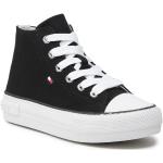 Przecenione Czarne Wysokie sneakersy męskie marki Tommy Hilfiger w rozmiarze 29 