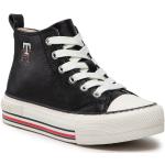 Przecenione Czarne Wysokie sneakersy damskie marki Tommy Hilfiger w rozmiarze 28 