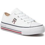 Przecenione Białe Niskie sneakersy damskie marki Tommy Hilfiger w rozmiarze 31 