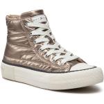 Przecenione Złote Wysokie sneakersy damskie marki Tommy Hilfiger w rozmiarze 35 
