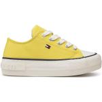 Żółte Sneakersy sznurowane dla dziewczynek 