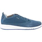 Niebieskie Sneakersy sznurowane męskie - rodzaj noska: Okrągły ze skóry marki Geox w rozmiarze 41 
