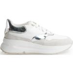 Białe Sneakersy sznurowane damskie - rodzaj noska: Okrągły eleganckie ze skóry marki Geox w rozmiarze 37 