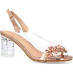 Różowe Sandały na obcasie damskie eleganckie na lato marki S.Barski w rozmiarze 40 - wysokość obcasa od 7cm do 9cm 