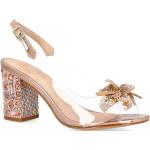 Różowe Sandały na obcasie damskie eleganckie na lato marki S.Barski w rozmiarze 40 - wysokość obcasa od 7cm do 9cm 