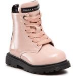 Przecenione Różowe Buty trekkingowe wysokie damskie marki Tommy Hilfiger w rozmiarze 27 