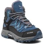 Przecenione Niebieskie Buty trekkingowe damskie z Goretexu marki Salewa w rozmiarze 28 