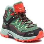 Przecenione Zielone Buty trekkingowe wysokie męskie z Goretexu marki Salewa w rozmiarze 36 