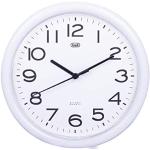 Białe Zegary ścienne okrągłe o średnicy 24 cm z tworzywa sztucznego marki Trevi 
