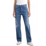 Niebieskie Proste jeansy damskie dżinsowe marki Replay 