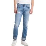 Niebieskie Proste jeansy męskie dżinsowe marki Replay 