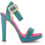 Niebieskie Sandały skórzane damskie z zamszu na lato marki D'squared2 w rozmiarze 40 