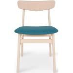 Przecenione Niebieskie Krzesła stylowe tapicerowane z litego drewna 