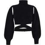 Czarne Krótkie swetry damskie eleganckie w rozmiarze M 