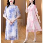 Wielokolorowe Sukienki na studniówkę damskie do prania ręcznego w stylu casual bawełniane na lato w rozmiarze XL 