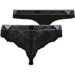 Czarne Stringi bawełniane damskie marki Emporio Armani w rozmiarze L 