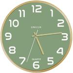 Zielone Zegary ścienne okrągłe w stylu minimal drewniane marki Unilux 