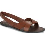 Brązowe Sandały skórzane damskie na lato marki Vagabond w rozmiarze 36 - wysokość obcasa do 3cm 