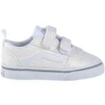 Białe Sneakersy na rzepy dla dzieci w paski na wiosnę marki Vans Ward w rozmiarze 26 
