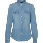 Niebieskie Koszule damskie dżinsowe marki Vero Moda w rozmiarze M 