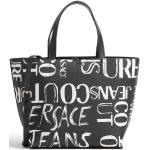 Przecenione Czarne Shopper bags damskie dżinsowe marki VERSACE Jeans Couture 