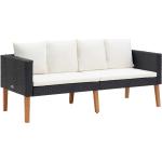 Czarne Sofy & Kanapy 2-osobowe z poduszkami w nowoczesnym stylu rattanowe marki vidaxl 