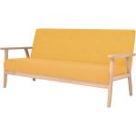 vidaXL 3-osobowa sofa tapicerowana, żółta