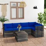 Niebieskie Zestawy mebli ogrodowych z poduszkami sosnowe marki vidaxl 