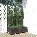 vidaXL Donica ogrodowa z kratką, czarna, 80x40x121,5 cm, PP