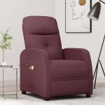 Purpurowe Fotele masujące z podłokietnikami gładkie marki vidaxl 
